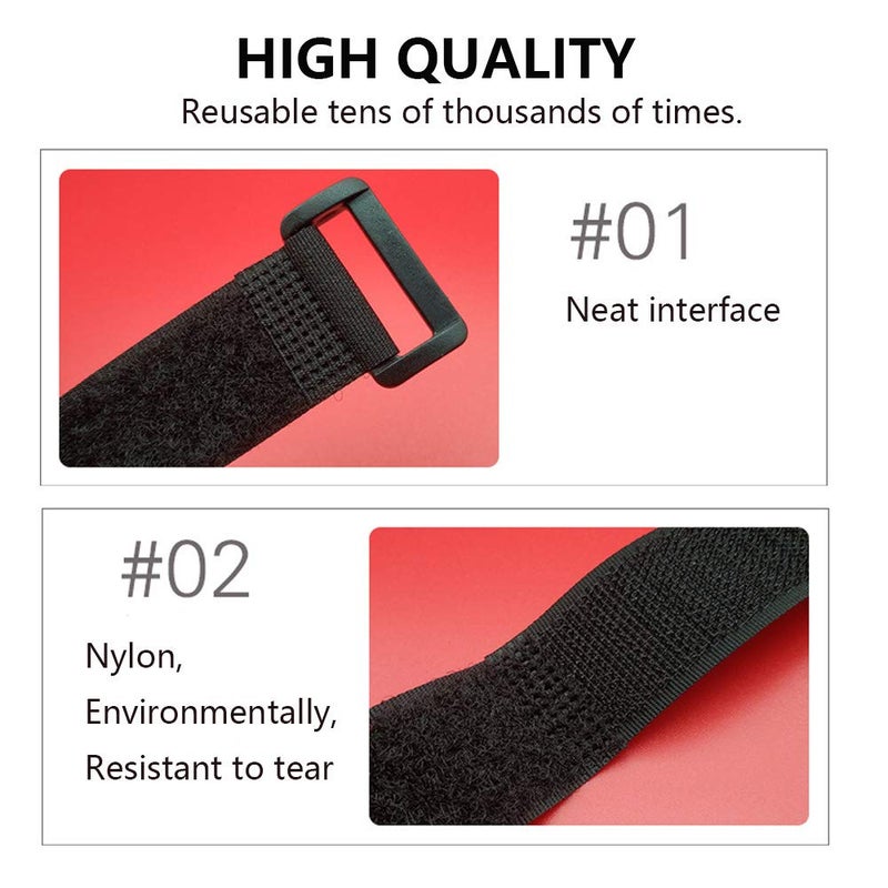 Tangser [16 Pack] Cable Straps 12 inch, Reusable Fastening Cable Ties Set, Adjustable Multipurpose Hook and Loop Securing Cinch Straps for Cord Management (1 inch Wide) by Tangser - Image 3